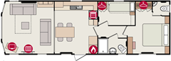 Plan Mobil-home Pemberton Marlow MARLOW 37 x 12 - 2 Chambres