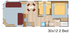 Plan Mobil-home Europa Willow Willow 30x12