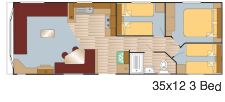 Plan Mobil-home Europa Cypresse Cypresse 35x12 - 3 chambres
