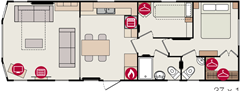 Plan Mobil-home Pemberton Marlow MARLOW 35 x 12 - 2 Chambres