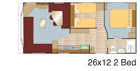 Plan Mobil-home Europa Cypresse Cypresse 26x12