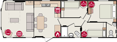 Plan Mobil-home Pemberton Marlow MARLOW 37 x 12 - 3 Chambres