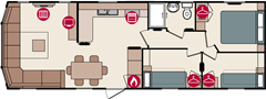 Plan Mobil-home Pemberton Avon AVON 35 x 12 - 3 Chambres