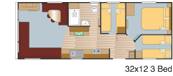 Plan Mobil-home Europa Linden Linden 32x12 - 3 chambres