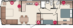 Plan Mobil-home Pemberton Avon AVON 35 x 12 - 2 Chambres