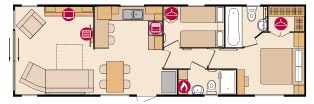 Plan Mobil-home Pemberton Rivington RIVINGTON 40 x 12 - 2 chambres