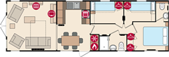 Plan Mobil-home Pemberton Abingdon ABINGDON 39 x 12 - 3 Chambres