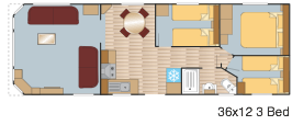 Plan Mobil-home Europa Willow Willow 36x12 - 3 chambres