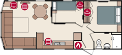 Plan Mobil-home Pemberton Avon AVON 29 x 12 - 2 Chambres