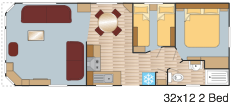Plan Mobil-home Europa Willow Willow 32x12