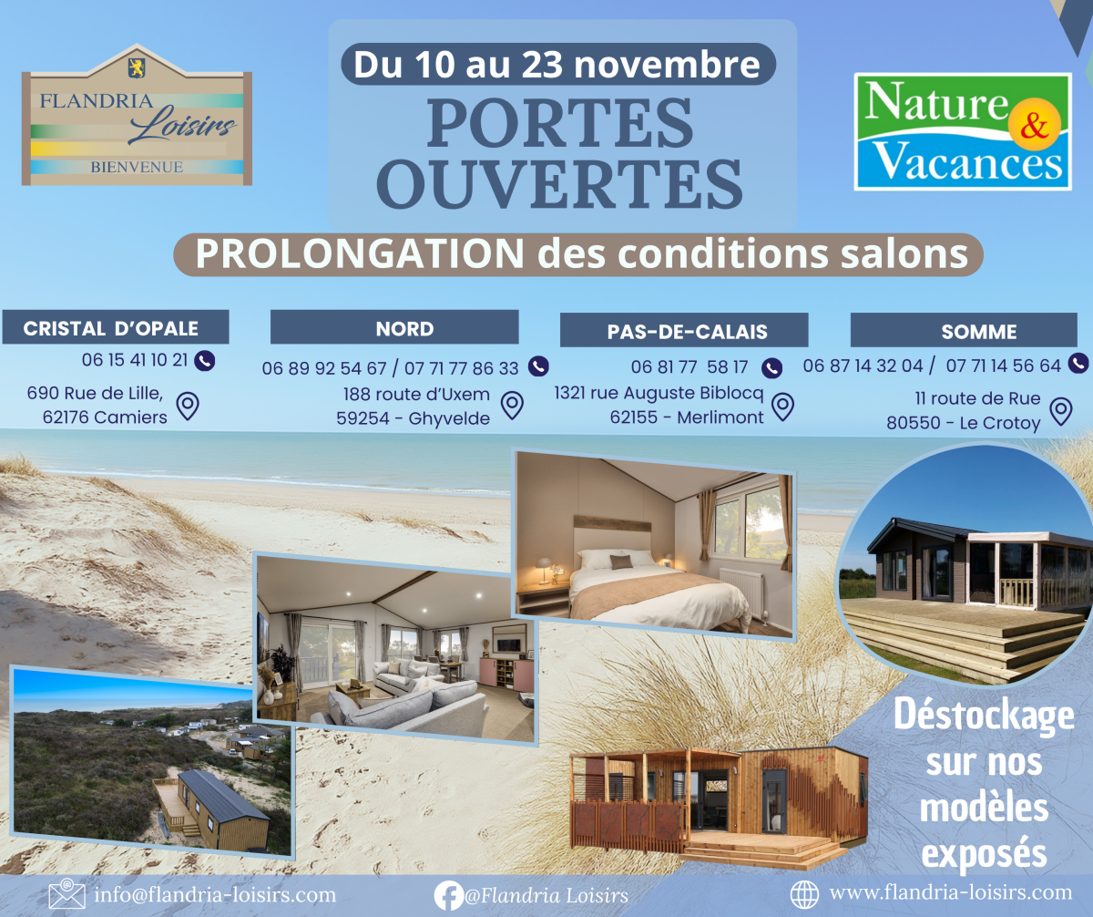 PORTES OUVERTES – Prolongation condition salon du 10 au 23 novembre