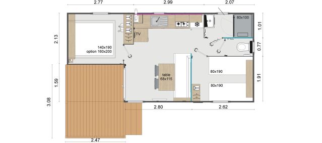 Plan Mobil-home Rapidhome Lodge Lodge 80 TG