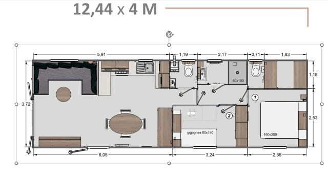 Plan Mobil-home Rapidhome EL1209 Rapidhome EL 1209