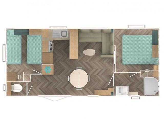 Plan Mobil-home Trigano Intuition Intuition Luxe 33 - 2 chambres