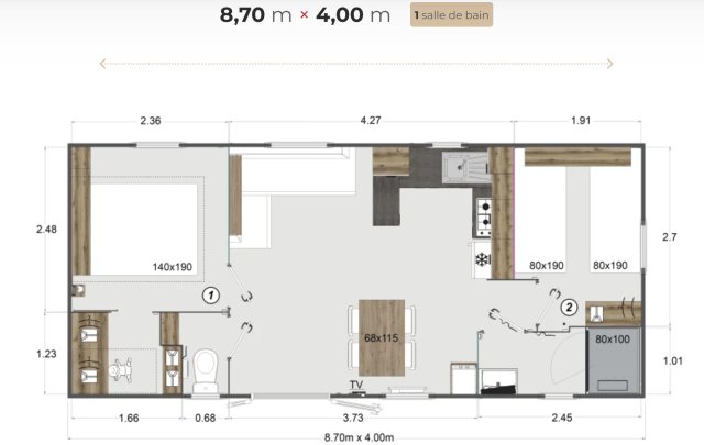 Plan Mobil-home Rapidhome Lodge 872 Rapidhome LODGE 872