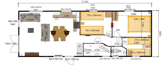 Plan Mobil-home Love Holiday Home Gisburn Love Holiday Home Gisburn 37*13