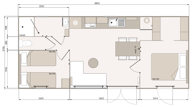 Plan Mobil-home Trigano Nest Life Trigano NEST LIFE 35.2
