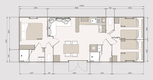 Plan Mobil-home Trigano Nest Life Trigano NEST LIFE 40.3