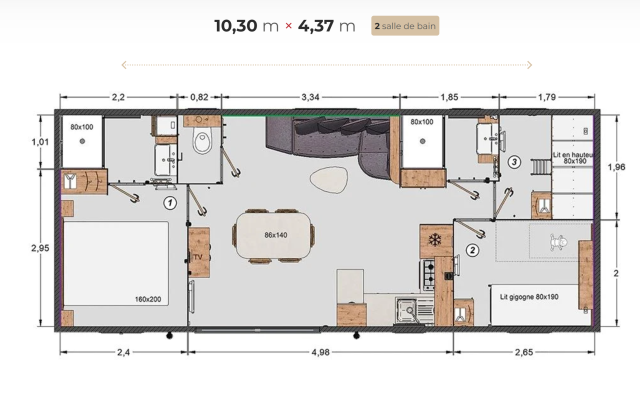 Plan Mobil-home Rapidhome Signature SI320+ RAPID'HOME Signature SI320+
