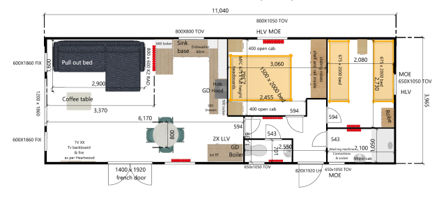 Plan Mobil-home Love Holiday Home Nord Sea Love Holiday Home Nord Sea 36*13