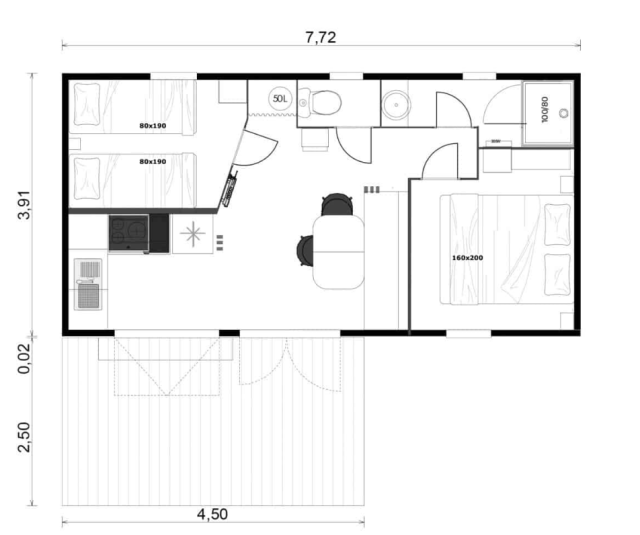 Plan Mobil-home Samibois Manyara 28 Cabane Flandria 28