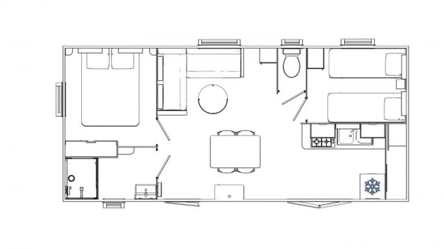 Plan Mobil-home Trigano Evolution Evolution 33 - 2 chambres